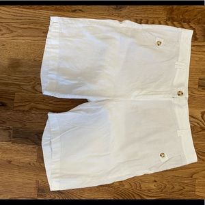 J Jill white linen stretch shorts